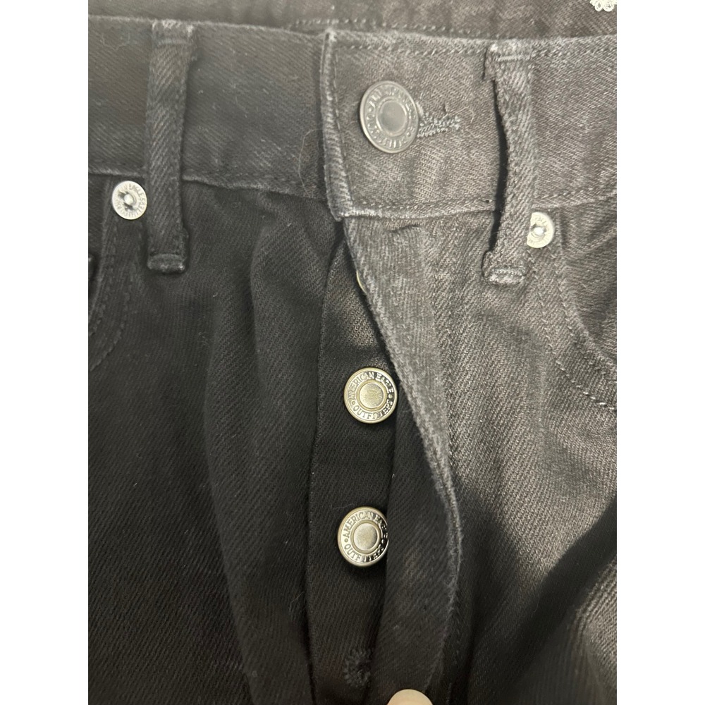 American Eagle Black Skinny Jeans High Waisted Button Fly Size 2 X-Long 1662-001 - Picture 4 of 6